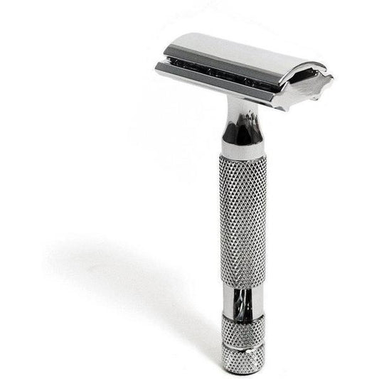 2C Double Edge Safety Razor | White Chrome | Rockwell Razor